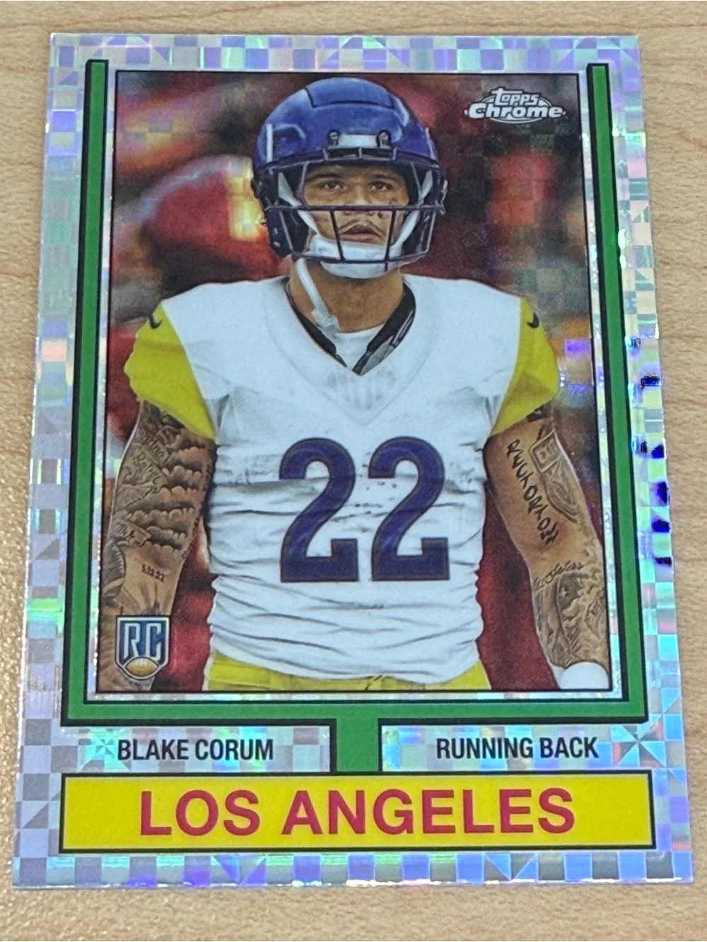 2024 Topps Chrome - 1974 Topps Football Blake Corum #74TF-14 X-Fractor (RC)